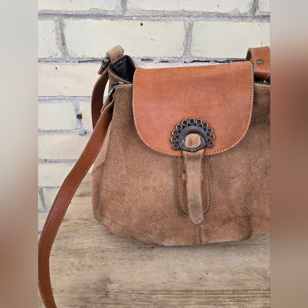 Vintage Hand Crafted Suede Bag - Picture 2 of 16